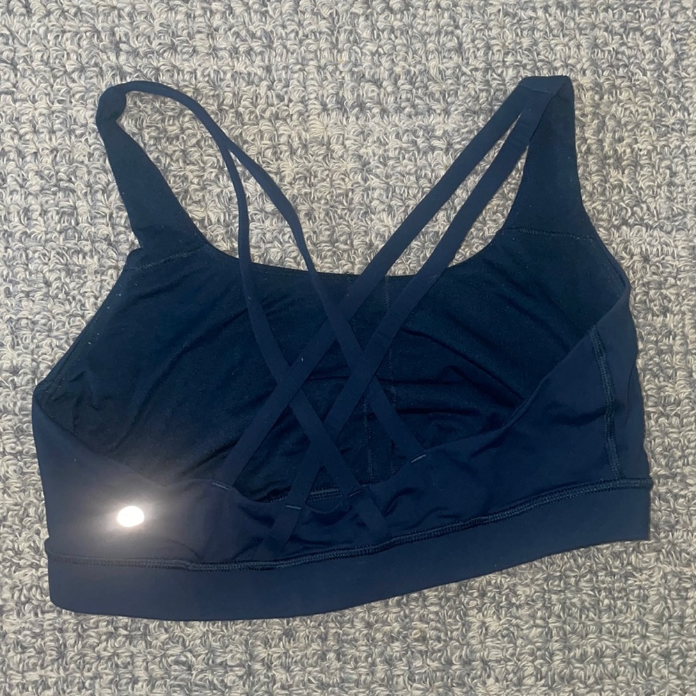 Size 10 Blue Lululemon strappy sport top